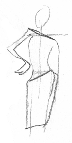 Bleistiftskizze – eine Figur in wenigen Linien