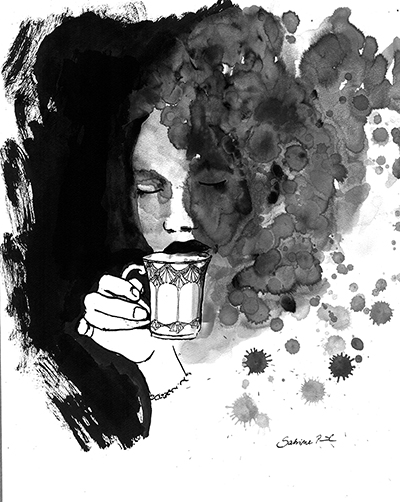 Tee trinkende Frau